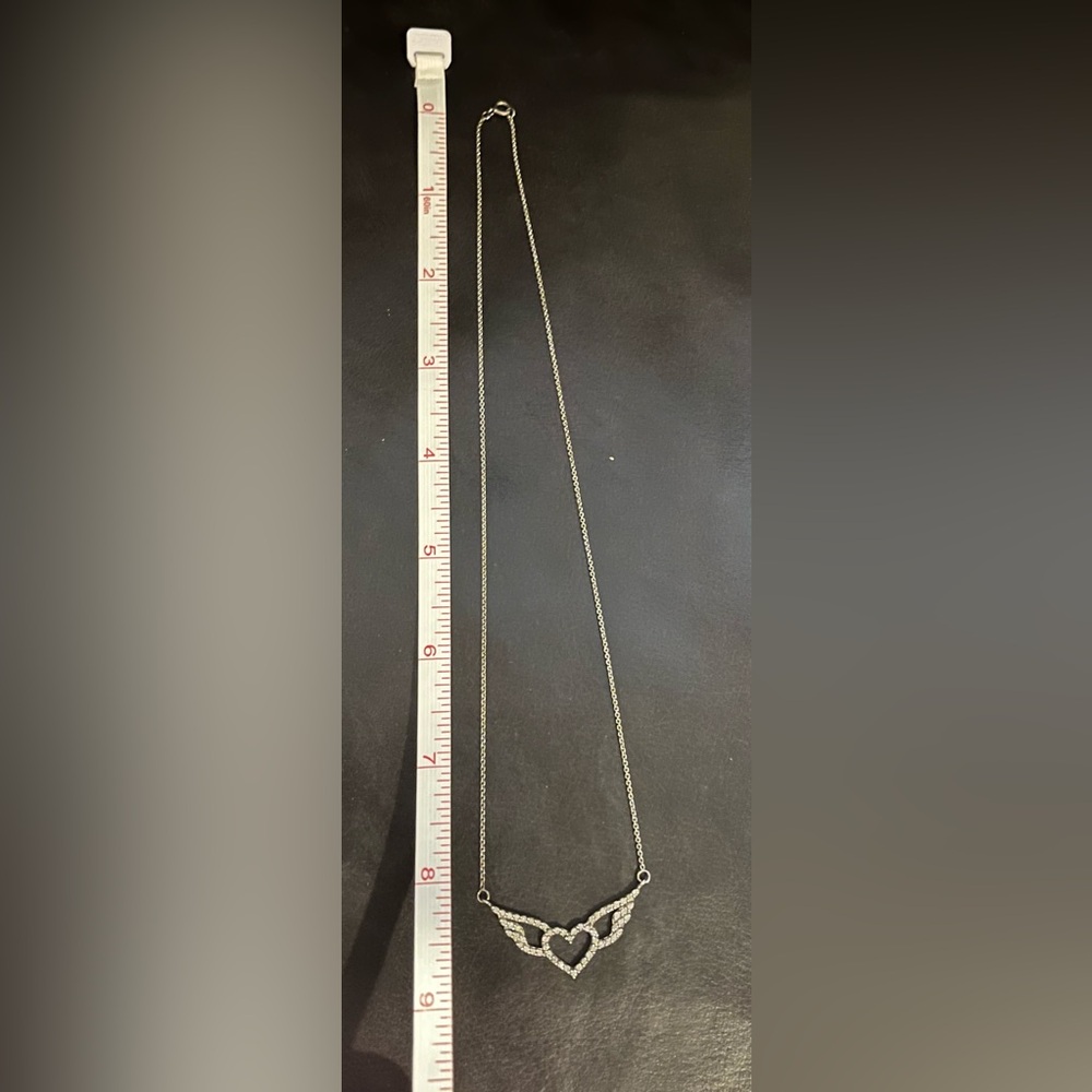 NNW Angel & Heart Wings Necklace with Rhinestones - Picture 7 of 7